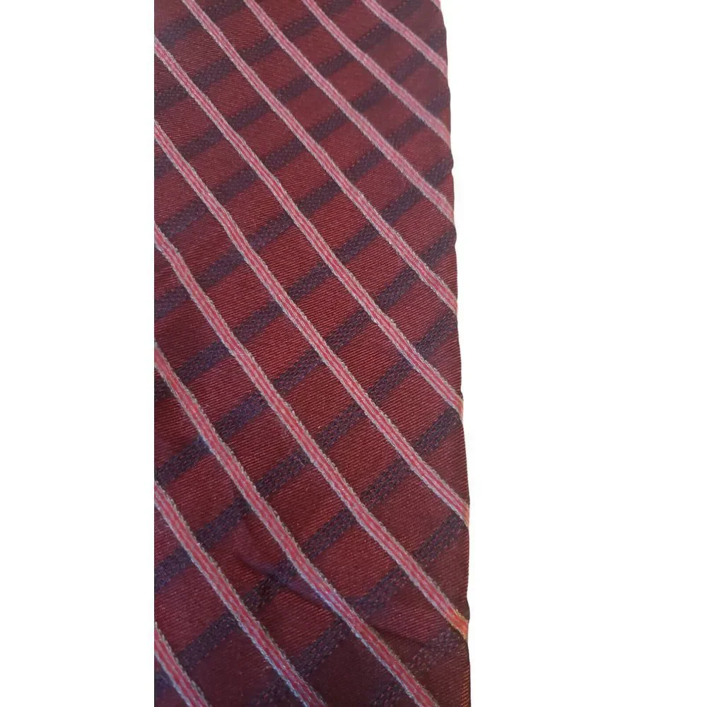 Jones New York Men's Silk Tie Pink Blue Diagonal Striped 59